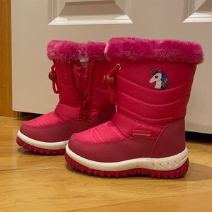 Girls Pink Unicorn 7 Toddler Winter Snow Boots